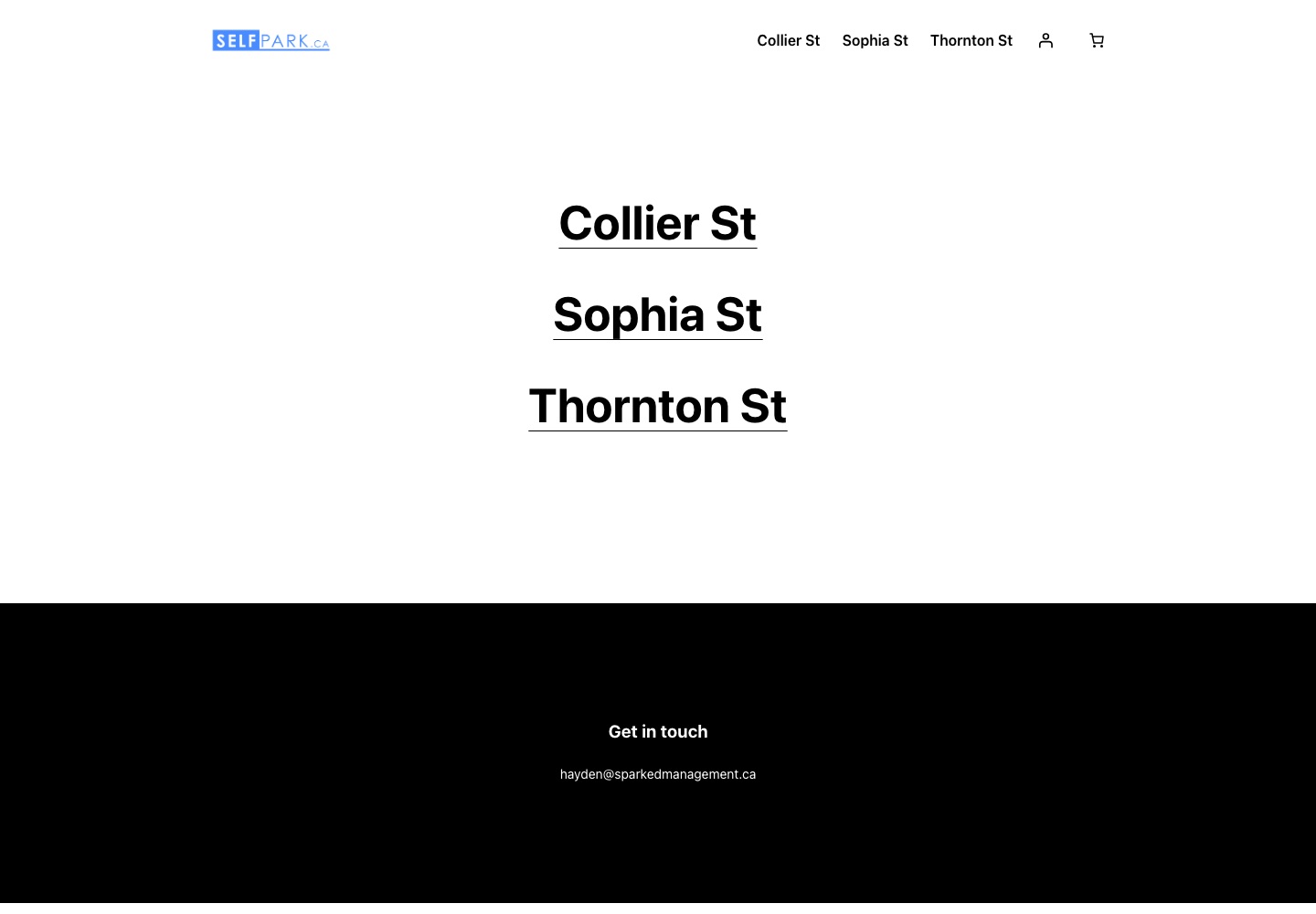SelfPark website